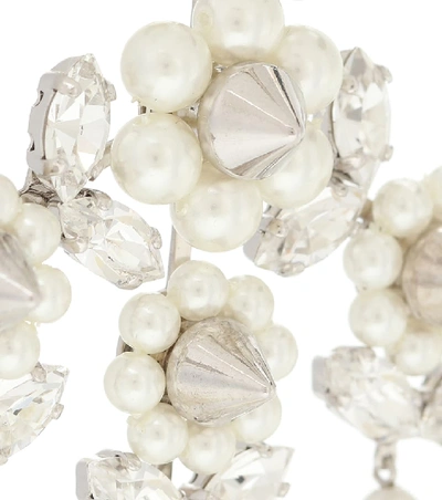 Shop Simone Rocha Embellished Faux-pearl Earrings In White