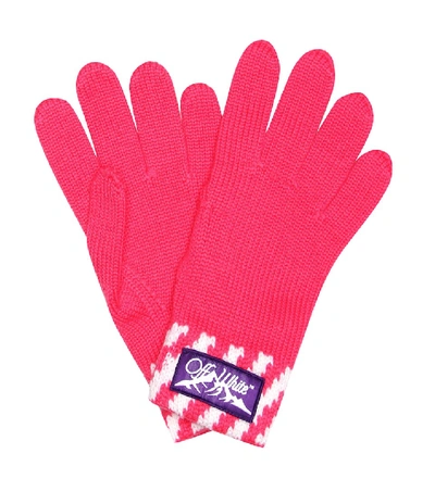 Shop Off-white Wool Gloves In Pink