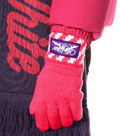 Shop Off-white Wool Gloves In Pink