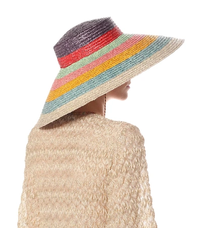 Shop Missoni Striped Straw Hat In Multicoloured