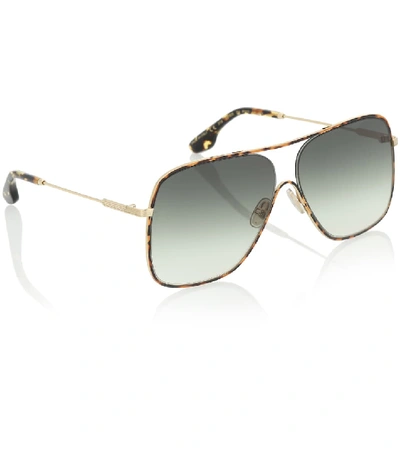 Shop Victoria Beckham Loop Navigator Aviator Sunglasses In Brown