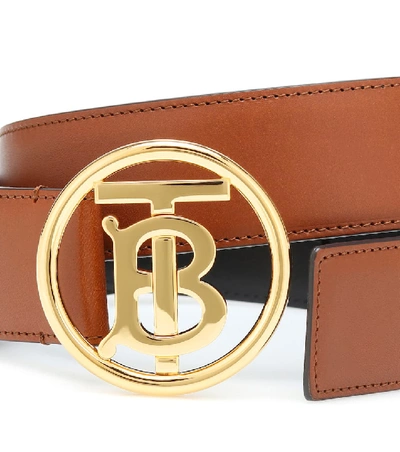 Shop Burberry Leather Belt In Brown