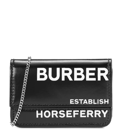 Shop Burberry Jody Logo Cotton Wallet In Black