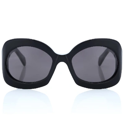 Shop Celine Round Sunglasses In Black