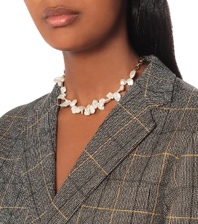 Shop Anissa Kermiche Two Faced Shelly Gold-plated Pearl Necklace
