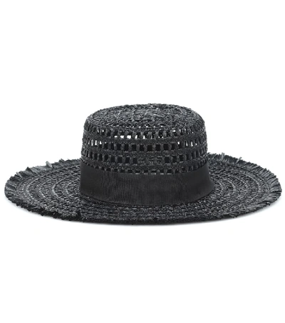 Shop Max Mara Acqua Raffia Hat In Black