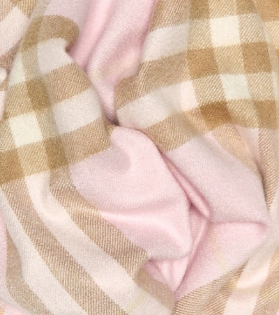 Shop Burberry Check Cashmere Scarf In Pink