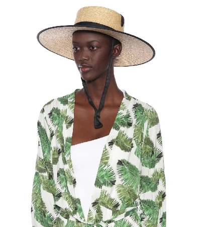 Shop Lola Hats Zorro Straw Hat In Beige