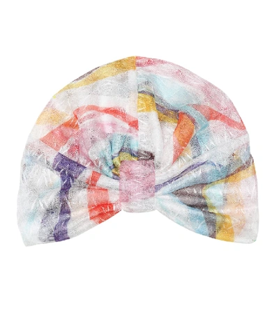 Shop Missoni Chevron-knit Turban In Multicoloured