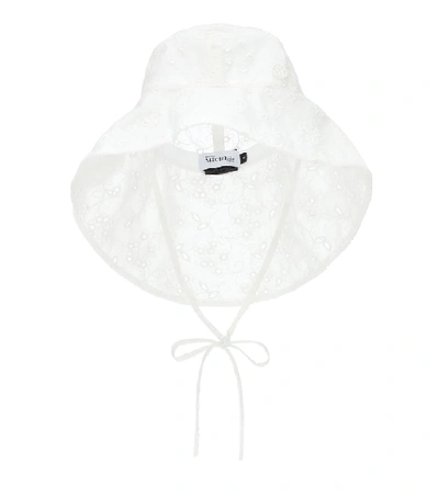 Shop Maison Michel Julianne Broderie Anglaise Bucket Hat In White