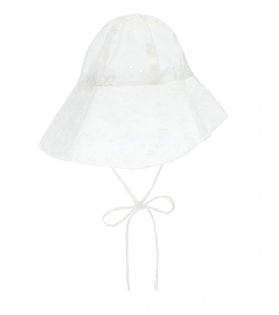 Shop Maison Michel Julianne Broderie Anglaise Bucket Hat In White