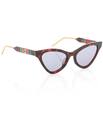Shop Gucci Cat-eye Sunglasses In Brown