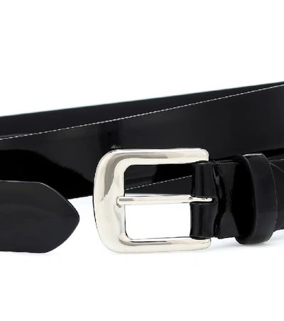 Shop Maison Margiela Leather Belt In Black