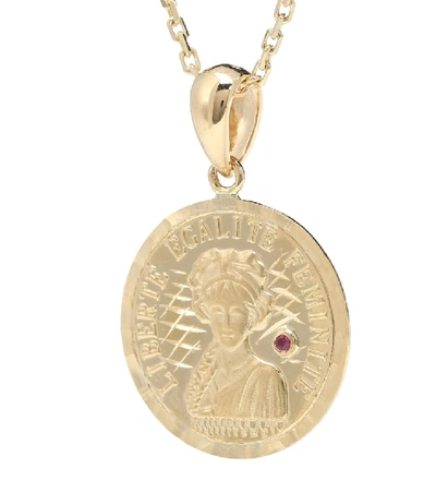 Shop Anissa Kermiche Louise D'or Coin 18kt Gold Necklace