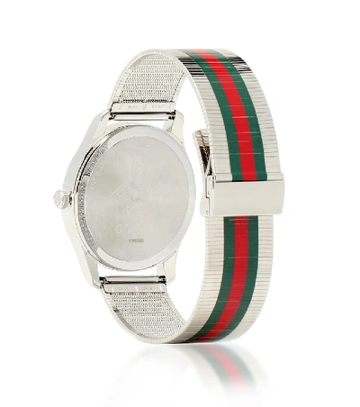 Shop Gucci G-timeless 42mm Stainless Steel Watch In Silver