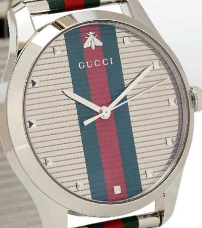 Shop Gucci G-timeless 42mm Stainless Steel Watch In Silver