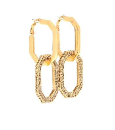 Shop Oscar De La Renta Embellished Link Earrings In Gold