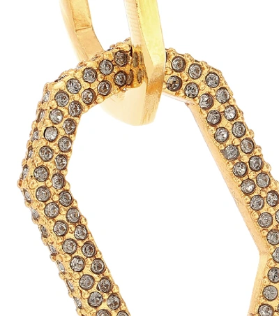 Shop Oscar De La Renta Embellished Link Earrings In Gold