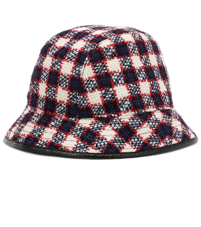 Shop Gucci Checked Wool-blend Bucket Hat In Multicoloured