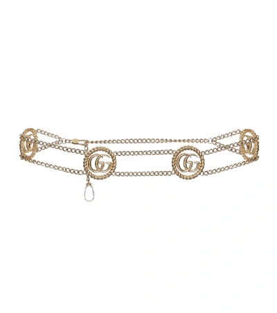 Shop Gucci Double G Chain Belt In Gold