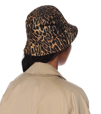 Shop Burberry Leopard-print Bucket Hat In Brown