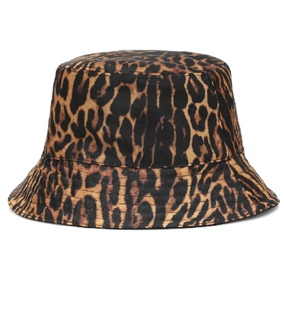 Shop Burberry Leopard-print Bucket Hat In Brown