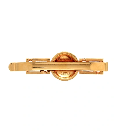 Shop Versace Crystal-encrusted Hairclip In Gold