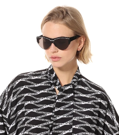 Shop Balenciaga Ski Cat-eye Sunglasses