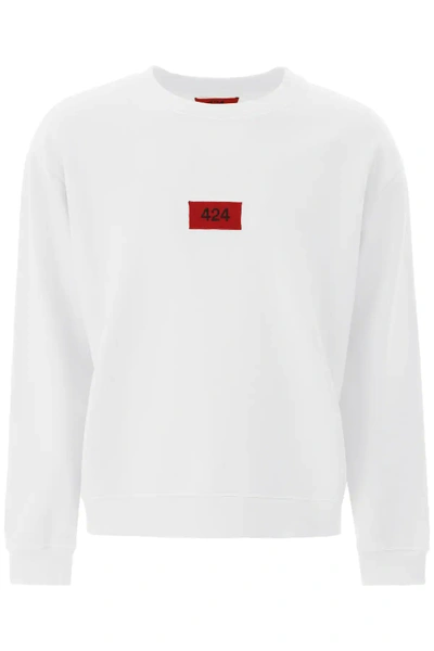 Shop 424 Logo Patch Sweatshirt In White