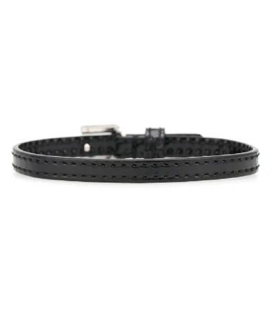 Shop Gucci Square G Patent Leather Bracelet In Black