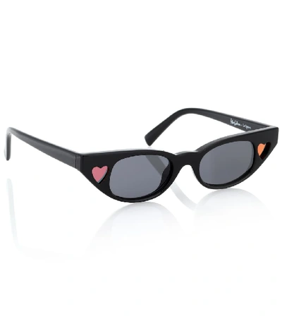 Shop Le Specs X Adam Selman The Heartbreaker Sunglasses In Black