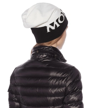 Shop Moncler Logo Wool And Cashmere Beanie In White