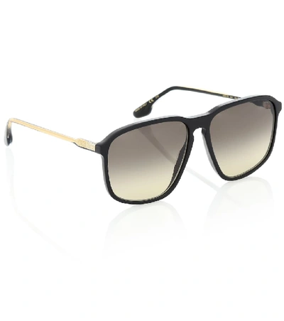 Shop Victoria Beckham Navigator Aviator Sunglasses In Black