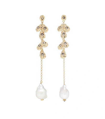 Shop Chloé Celeste Baroque Pearl Earrings In Gold