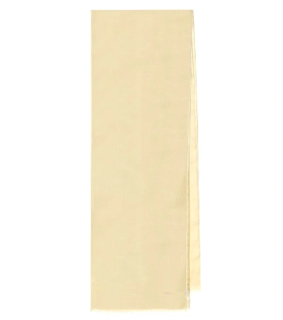 Shop Agnona Cashmere Scarf In Yellow