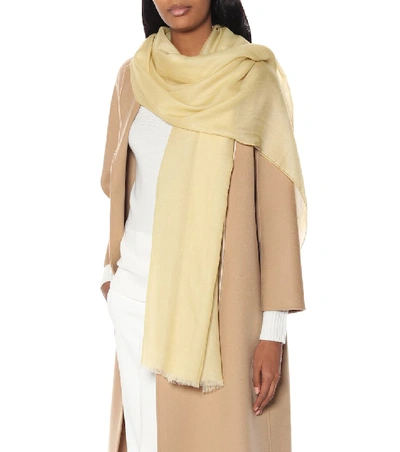 Shop Agnona Cashmere Scarf In Yellow