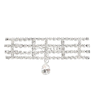 Shop Alessandra Rich Crystal-embellished Choker In Silver