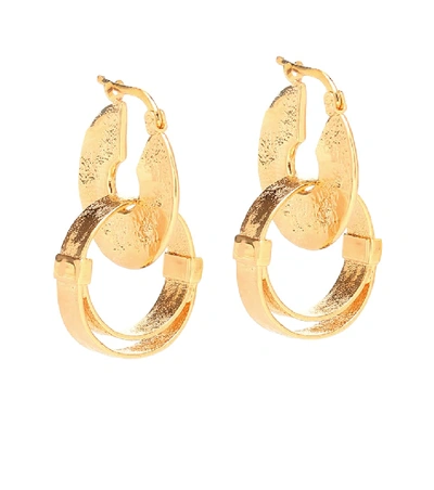 Shop Jil Sander Double Hoop Earrings In Gold