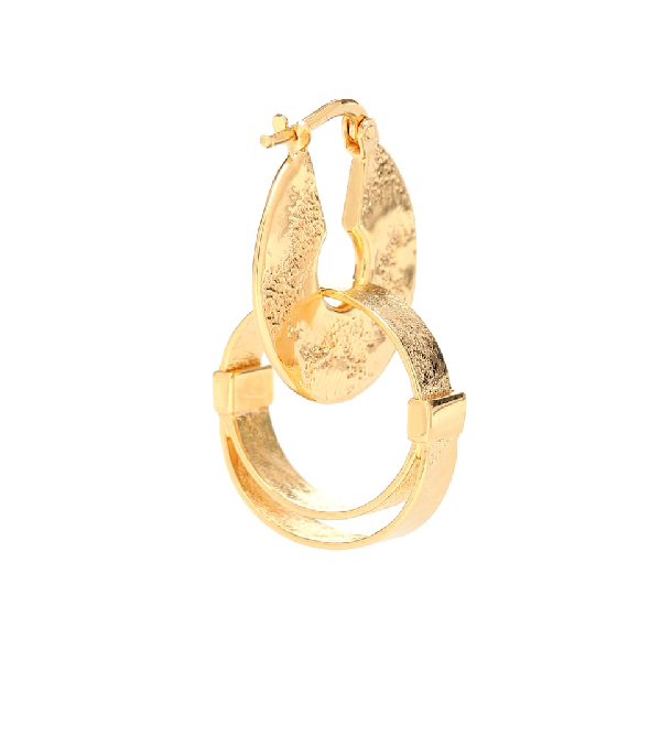 Jil Sander Double-hoop Drop Earrings In Gold | ModeSens