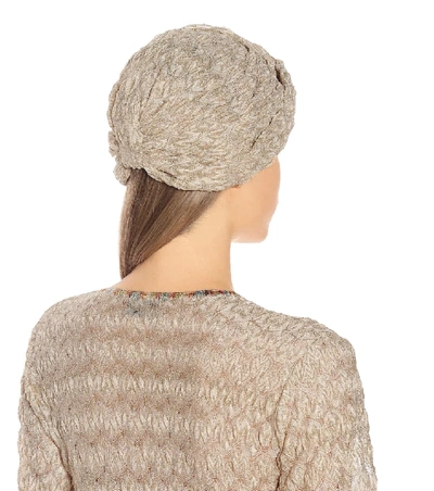 Shop Missoni Knitted Turban In Gold