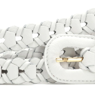 Shop Jacquemus La Ceinture Tressée Leather Belt In White