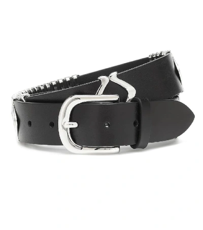 Shop Isabel Marant Tehora Leather Belt In Black