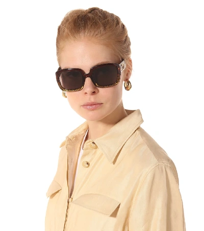 Shop Dior D Square Acetate Sunglasses In Brown