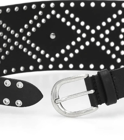 Shop Isabel Marant Woma Embellished Leather Belt In Black