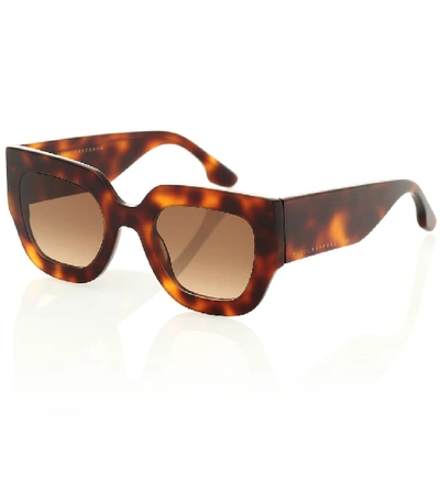 Shop Victoria Beckham Wide Flat Square Sunglasses In Brown