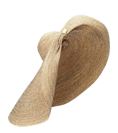 Shop Lola Hats Giga Spinner Raffia Hat In Neutrals