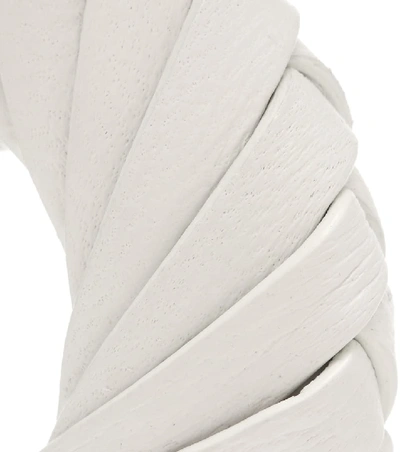 Shop Bottega Veneta Leather And Silver Earrings In White