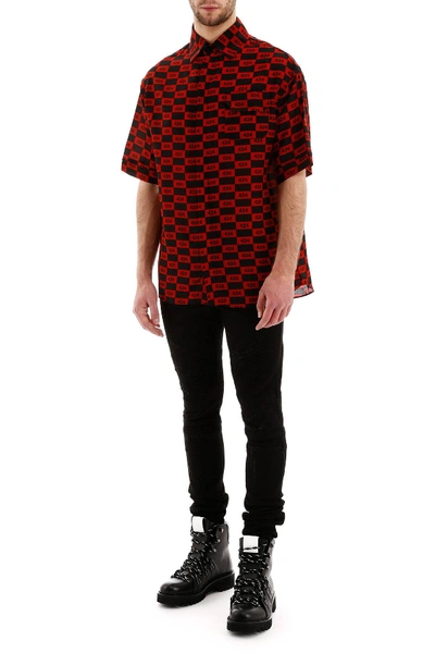 Shop 424 Short-sleeved Shirt In Red,black