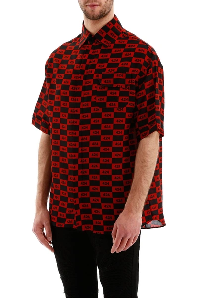 Shop 424 Short-sleeved Shirt In Red,black