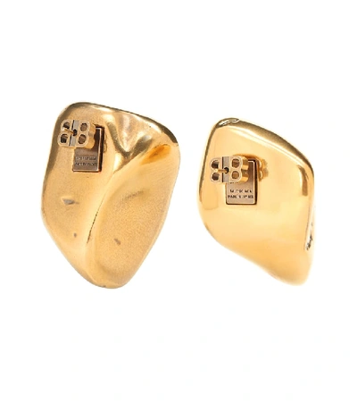 Shop Balenciaga Rock Earrings In Gold